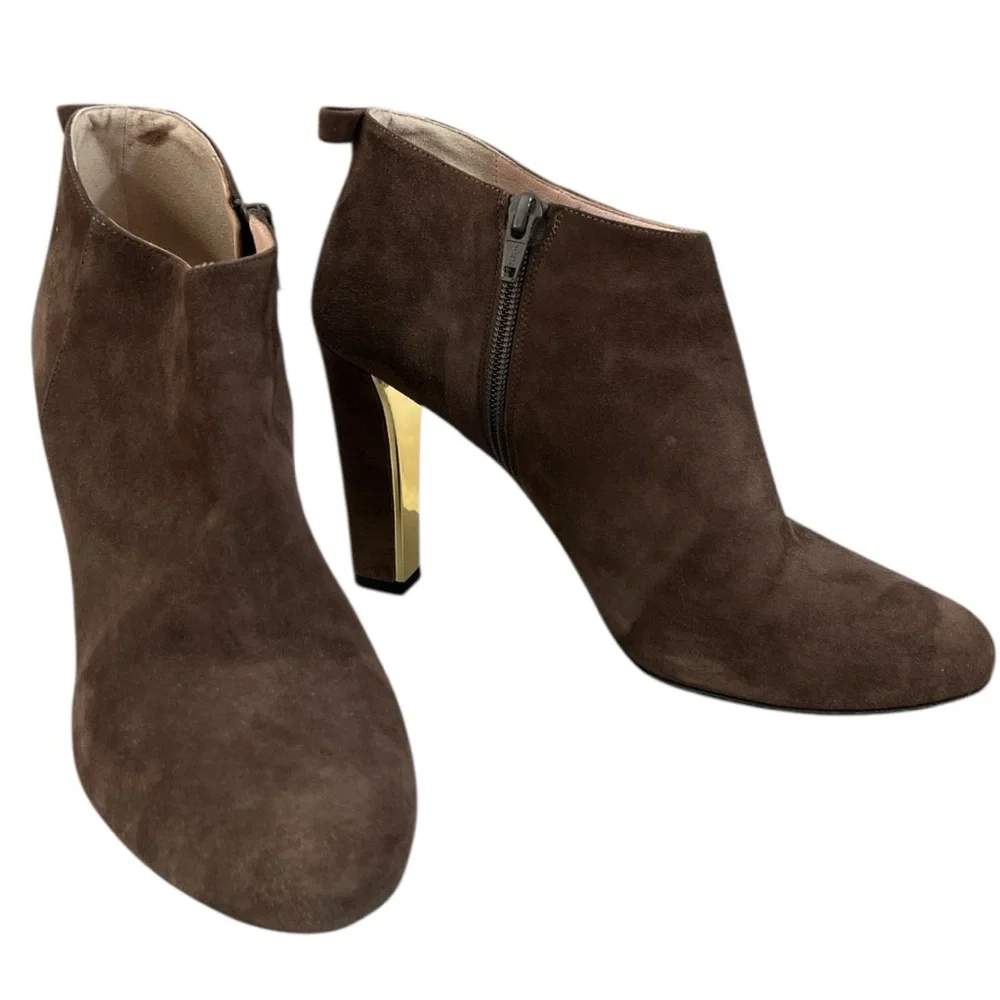 Kate Spade New York Nedda Brown Suede Round Toe Ankle Boots Women’s Size 9.5